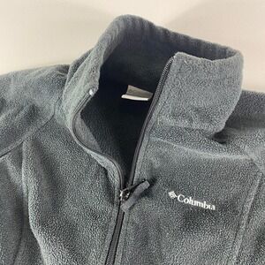 Columbia Jacket Womens Medium Black Fleece Full Zip Sweater Zip Pockets Ladies